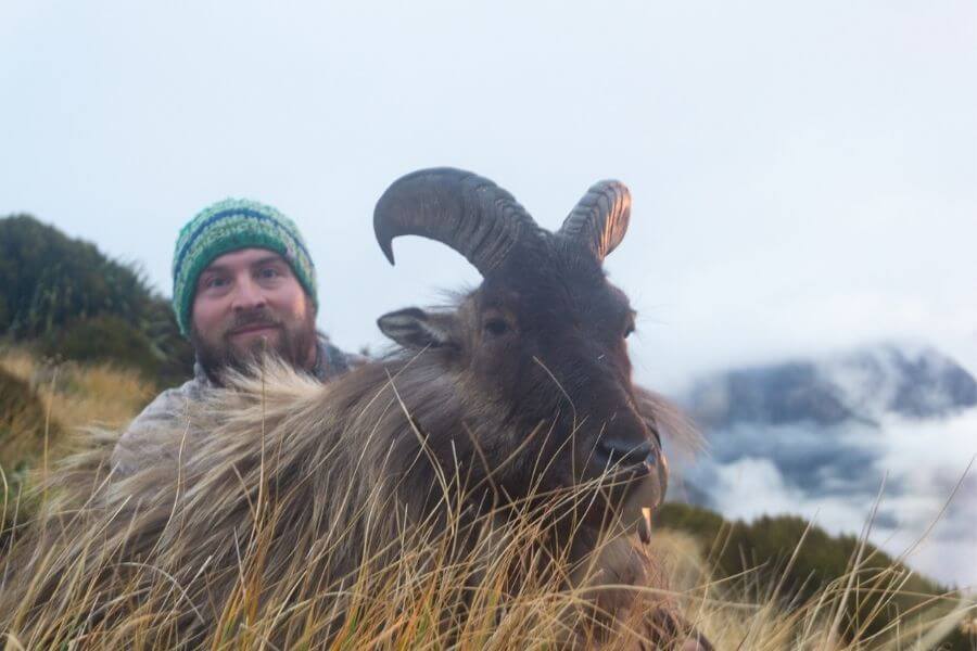 Man with Tahr Trophy